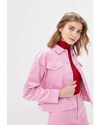 Женская розовая замшевая куртка-рубашка от Befree