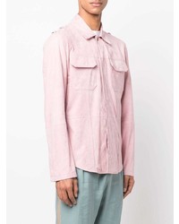 Мужская розовая замшевая куртка-рубашка от Desa Collection