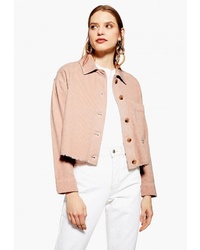 Женская розовая замшевая куртка-рубашка от Topshop