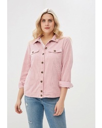 Женская розовая замшевая куртка-рубашка от Zizzi