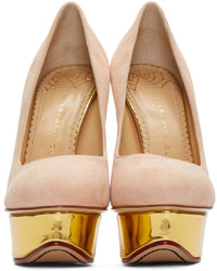 Розовая замшевая обувь от Charlotte Olympia