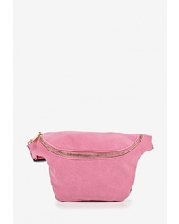 Розовая замшевая поясная сумка от Sela