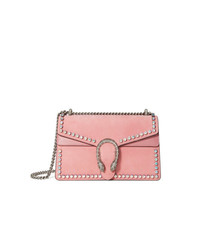 Розовая замшевая сумка через плечо от Gucci
