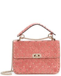 Розовая замшевая сумка через плечо от Valentino Garavani