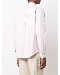 Мужская розовая классическая рубашка в вертикальную полоску от Ami Paris