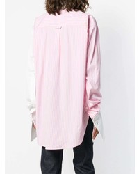 Женская розовая классическая рубашка в вертикальную полоску от Matthew Adams Dolan