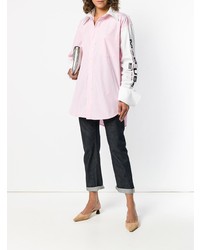 Женская розовая классическая рубашка в вертикальную полоску от Matthew Adams Dolan