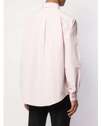 Мужская розовая классическая рубашка в вертикальную полоску от Ami Paris