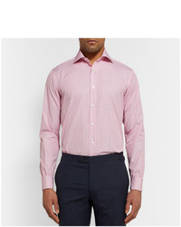 Мужская розовая классическая рубашка в вертикальную полоску от Dunhill
