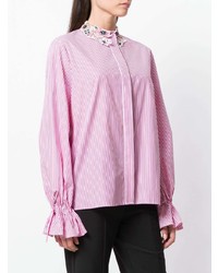Женская розовая классическая рубашка в вертикальную полоску от Vivetta