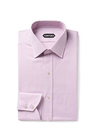 Мужская розовая классическая рубашка в мелкую клетку от Tom Ford