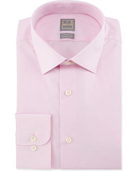 Розовая классическая рубашка из шамбре