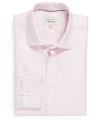 Розовая классическая рубашка с геометрическим рисунком