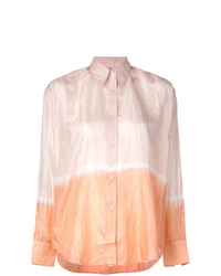 Розовая классическая рубашка с принтом тай-дай