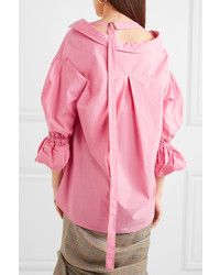 Женская розовая классическая рубашка от Rejina Pyo