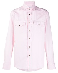 Мужская розовая классическая рубашка от Brunello Cucinelli