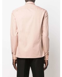 Мужская розовая классическая рубашка от Balmain