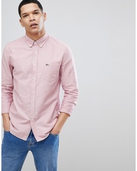 Мужская розовая классическая рубашка от Lacoste