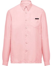 Мужская розовая классическая рубашка от Prada