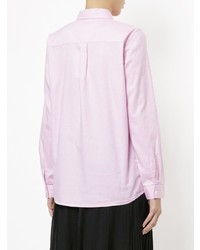 Женская розовая классическая рубашка