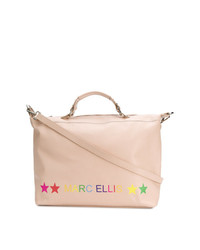 Розовая кожаная большая сумка с принтом от Marc Ellis
