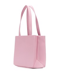 Розовая кожаная большая сумка с принтом от MSGM