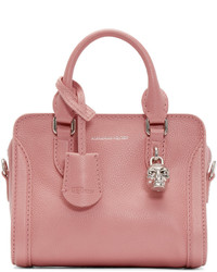 Розовая кожаная большая сумка от Alexander McQueen