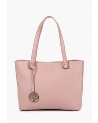 Розовая кожаная большая сумка от Baggini