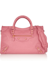 Розовая кожаная большая сумка от Balenciaga