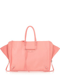 Розовая кожаная большая сумка от Balenciaga