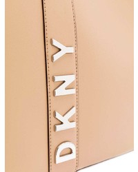 Розовая кожаная большая сумка от DKNY