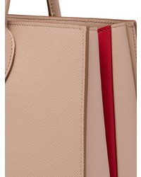 Розовая кожаная большая сумка от Prada