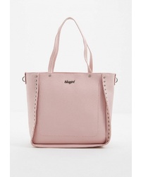 Розовая кожаная большая сумка от Blugirl