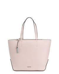 Розовая кожаная большая сумка от Calvin Klein Jeans