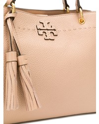 Розовая кожаная большая сумка от Tory Burch