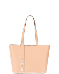 Розовая кожаная большая сумка от DKNY