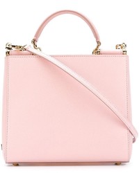 Розовая кожаная большая сумка от Dolce & Gabbana