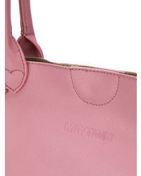 Розовая кожаная большая сумка от Twin-Set