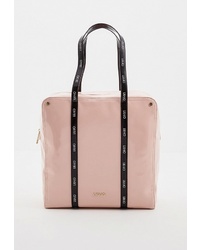 Розовая кожаная большая сумка от Liu Jo