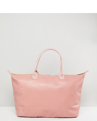 Розовая кожаная большая сумка от Mi-pac