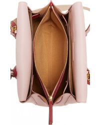 Розовая кожаная большая сумка от MCM