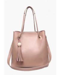 Розовая кожаная большая сумка от Mironpan