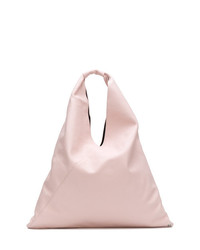 Розовая кожаная большая сумка от MM6 MAISON MARGIELA