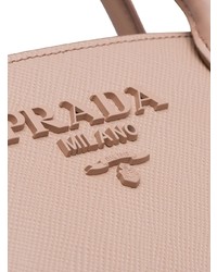 Розовая кожаная большая сумка от Prada