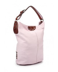 Розовая кожаная большая сумка от Moronero