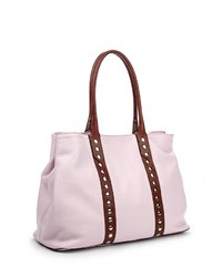 Розовая кожаная большая сумка от Moronero