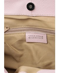 Розовая кожаная большая сумка от Moronero