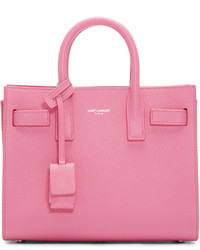 Розовая кожаная большая сумка от Saint Laurent