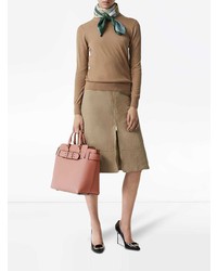 Розовая кожаная большая сумка от Burberry