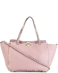 Розовая кожаная большая сумка от Valentino Garavani